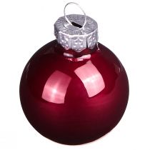 Artikel Glazen bollen Kerst in Bordeaux mix Ø3cm 22 st