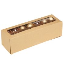 Artikel Glazen kerstballen glas goud roos Ø4cm 24 stuks