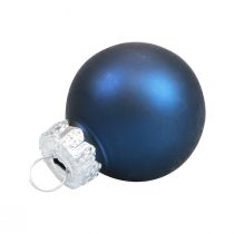 Artikel Mini kerstballen glas blauwe glazen bollen Ø2,5cm 20 st