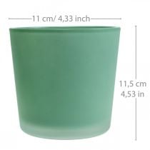 Glazen bloempot groene plantenbak glazen kuip Ø11.5cm H11cm