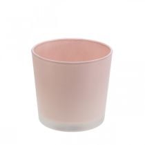 Bloempot glazen plantenbak roze glazen kuip Ø11.5cm H11cm