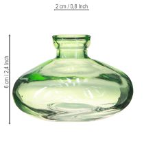 Artikel Glazen vaas bolvormig groen mini vaasjes glas Ø9cm H6cm 6 stuks