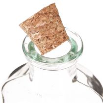 Artikel Glazen Vaas Flessen Decoratieve Vaas met Kurk H10.5cm 8 st.