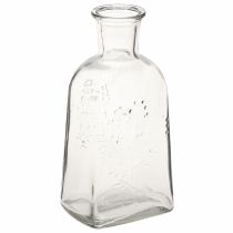 Artikel Glazen vaas flesvaas met motief vaas glas helder H19cm 2 stuks