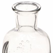 Artikel Glazen vaas flesvaas met motief vaas glas helder H19cm 2 stuks