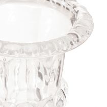 Artikel Glazen vaas vaasje met voet helder retro Ø11cm H14cm