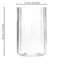 Artikel Vaas met unieke gestreepte structuur, modern design, 19 cm