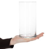 Artikel Hoge glazen vaas, eenvoudige glazen cilinder, te gebruiken als bloemenvaas of decoratief glas, 20 cm