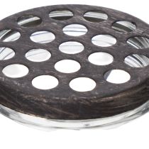 Artikel Glazen fles in een metalen mandje, ideaal als decoratief accent in de woonkamer, 20 cm