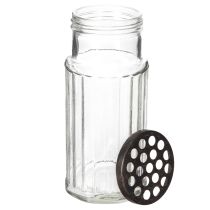 Artikel Glazen fles in een metalen mandje, ideaal als decoratief accent in de woonkamer, 20 cm