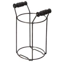 Artikel Glazen fles in een metalen mandje, ideaal als decoratief accent in de woonkamer, 20 cm