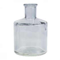 Glazen vaas apothekersflesjes sierglas siervaas getint Ø7cm 6 stuks