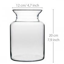 Artikel Glazen bloemenvaas breed helder Ø12cm H20cm