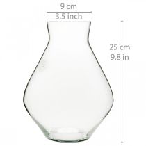 Bloemenvaas glas bolvormige glazen vaas helder siervaas Ø20cm H25cm