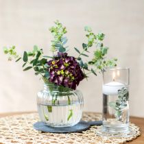 Artikel Glazen vaas geribbelde vaas glas Ø14cm H13cm 2st
