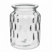 Artikel Glazen vaas met patroon, lantaarnglas helder H15cm Ø11cm 2st