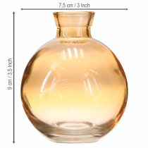 Artikel Glazen vazen bolvormig mini decoratieve vazen oranje Ø7,5cm H9cm 6 stuks