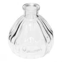 Glazen vazen minivazen glas bolvormig helder 8,5x9,5cm 6st