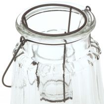 Artikel Glazen lantaarn lantaarn met handvat glas helder Ø14cm H18cm
