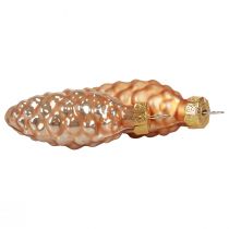 Artikel Kerstkegels glaskegels glasdecoratie abrikoos H6,5cm 10 st