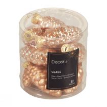 Artikel Kerstkegels glaskegels glasdecoratie abrikoos H6,5cm 10 st