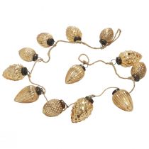 Artikel Glazen kegelslinger hangdecoratie kerst goud 120cm