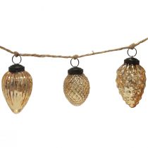 Artikel Glazen kegelslinger hangdecoratie kerst goud 120cm