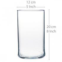 Artikel Glazen vaas helder cilindrisch Ø12cm H20cm