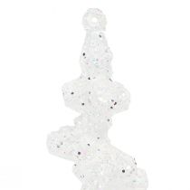 Artikel Glitter ijspegels voor het ophangen van winterdecoratie wit 24cm 8st