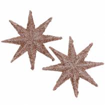 Artikel Ster glitter rosé goud 10cm 12st