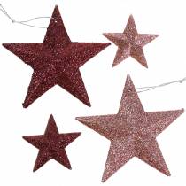 Artikel Glitterster roze mix 9,5/5cm 18 st