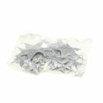 Artikel Glitterster zilver 9,5/5cm 18 st