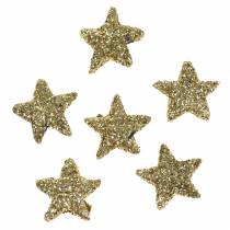 Artikel Sterren glitter goud 1,5cm 144 st