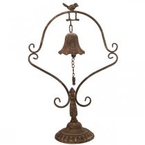 Deco bel antieke metalen bel metalen decoratie roest look H53cm