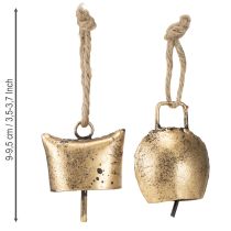 Artikel Bellen kerstboomversiering metaal vintage goud 5 cm 8 stuks