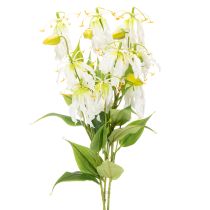 Artikel Kunstmatige Gloriosa-bloem, wit en geel, elegante bloeiende tak voor decoratie, 80 cm, 3 stuks