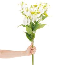 Artikel Kunstmatige Gloriosa-bloem, wit en geel, elegante bloeiende tak voor decoratie, 80 cm, 3 stuks