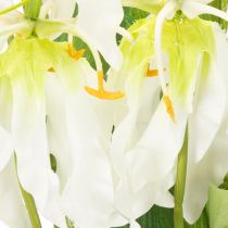 Artikel Kunstmatige Gloriosa-bloem, wit en geel, elegante bloeiende tak voor decoratie, 80 cm, 3 stuks