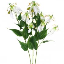 Kunstlelie, bloemdecoratie, kunstplant, zijden bloem wit L82cm 3st