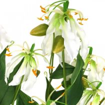 Kunstlelie, bloemdecoratie, kunstplant, zijden bloem wit L82cm 3st