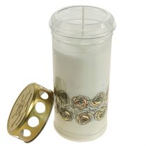 Artikel Grafkaarsen witte rozen rouwlicht herdenkingslicht Ø7cm H18cm 90h 2st