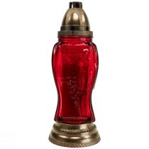 Graflamp glasgravure engel graflantaarn rood Ø11cm H28.5cm