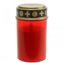 LED-grafverlichting rood timer op batterijen Ø6.5cm H12.5cm