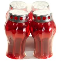 Artikel Grafkaarsen rood rouwlichten herdenkingslichten Ø10cm H18cm 4 st