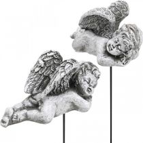 Grafdecoratie deco plug engel graf engel op stok 6cm 4st