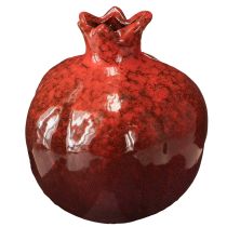 Artikel Granaatappel decoratieve vaas keramiek roodbruin Ø10,5cm H12cm