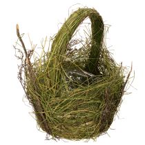 Artikel Decoratieve mand, gevlochten met gras, natuurlijke paasdecoratiemand, geschenkmand, 29 cm