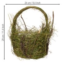 Artikel Decoratieve mand, gevlochten met gras, natuurlijke paasdecoratiemand, geschenkmand, 29 cm