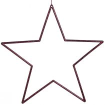 Artikel Grote decoratieve sterren om op te hangen Berry Glitter 24cm 6 st