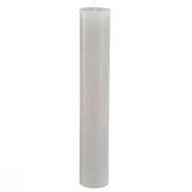 Artikel Grote stokkaarsen lichtgrijs effen 50x300mm 4 st